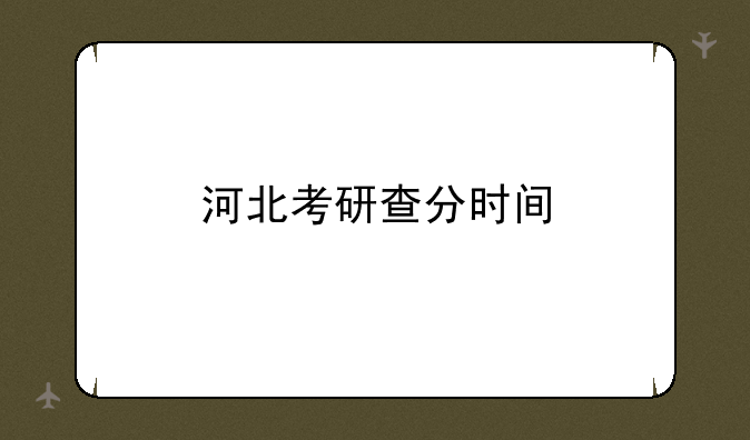 河北考研查分时间